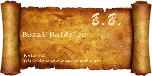 Buzai Balázs névjegykártya